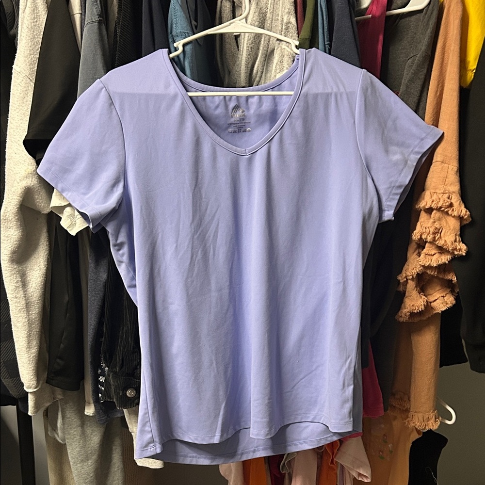 RBX Light Purple V-Neck Short Sleeve Top